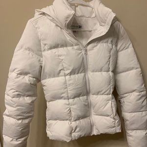 White winter puffer jacket